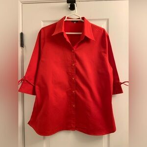 Elegant Scarlet Button-Down Shirt